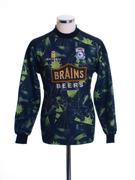 1995-96 Cardiff Goalkeeper Shirt S Football Shirt