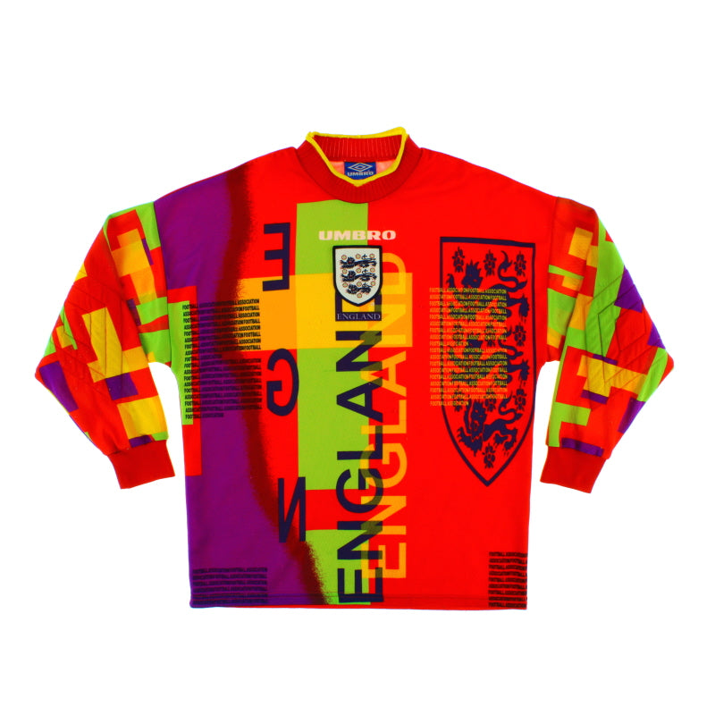 1995-96 England Goalkeeper Shirt L.Boys Football Shirt