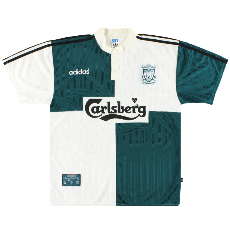 1995-96 Liverpool adidas Away Shirt Collymore #8 XL | Vintage