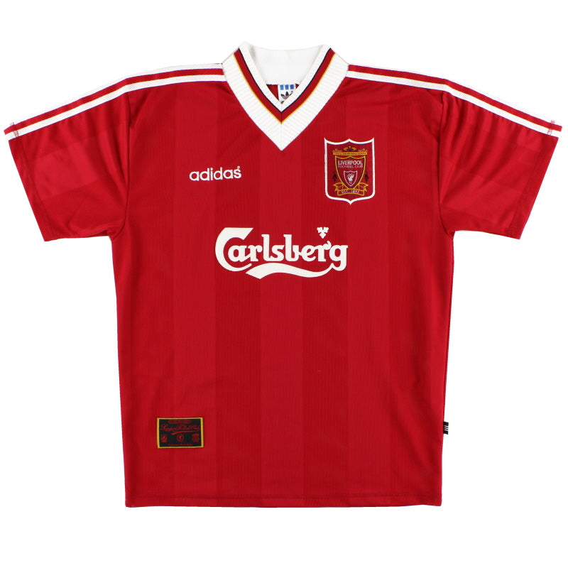1995-96 Liverpool adidas Home Shirt McManaman #17 M | Vintage