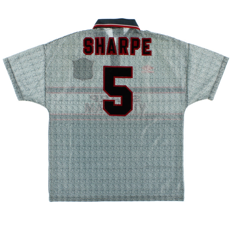 1995-96 Manchester United Away Shirt Sharpe #5 L Football Shirt
