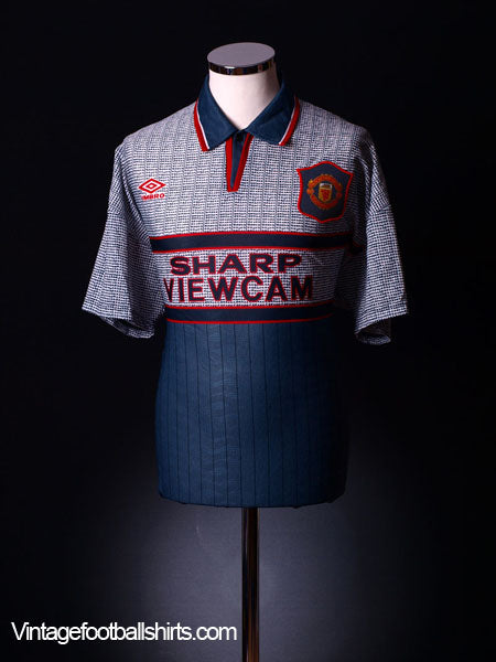1995-96 Manchester United Grey Away Shirt M Football Shirt