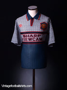 1995-96 Manchester United Grey Away Shirt Y Football Shirt
