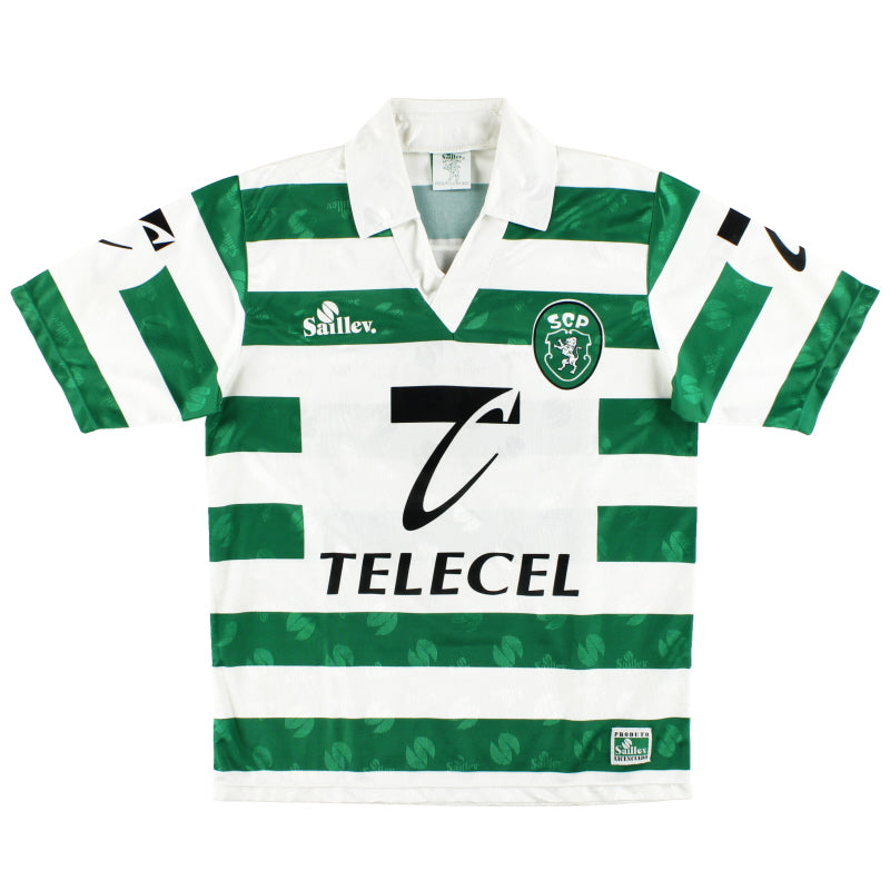 1995-96 Sporting Lisbon Saillev Home Shirt #8 L Football Shirt