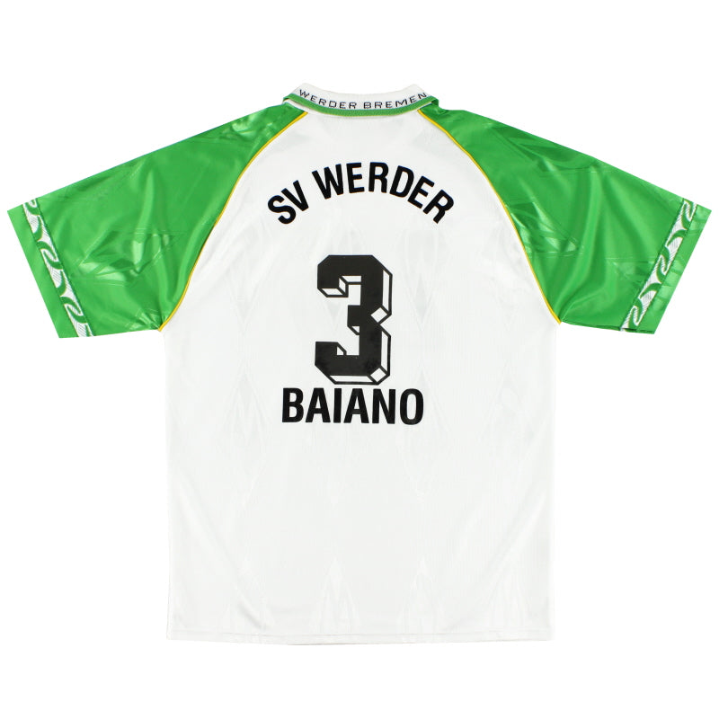 1995-96 Werder Bremen Home Shirt Baiano #3 L Football Shirt