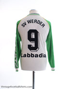 1995-96 Werder Bremen Home Shirt Labbadia #9 L/S M Football Shirt