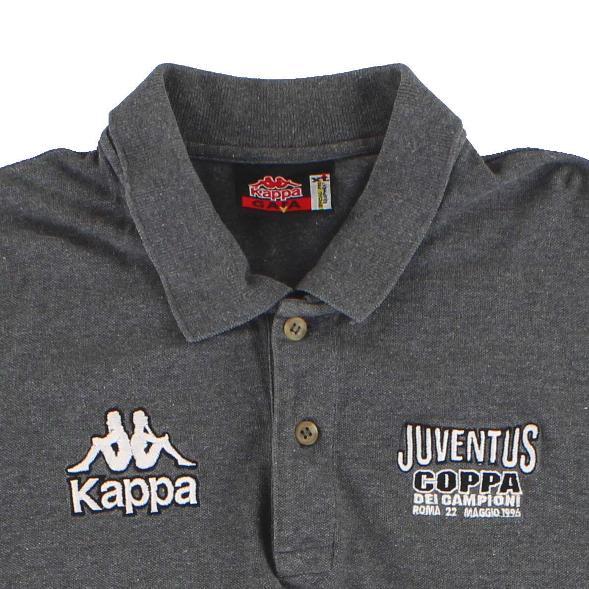 1995-96 Juventus Kappa 'Coppa Campioni' Polo Shirt XL | Vintage