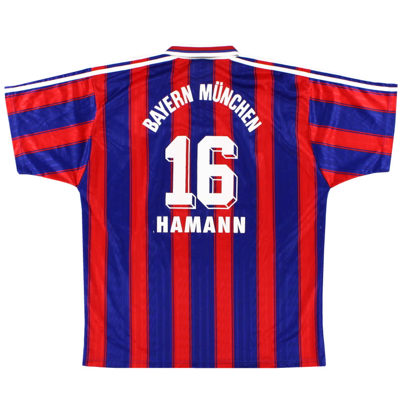 1995-97 Bayern Munich Home Shirt Hamann #16 XL Football Shirt