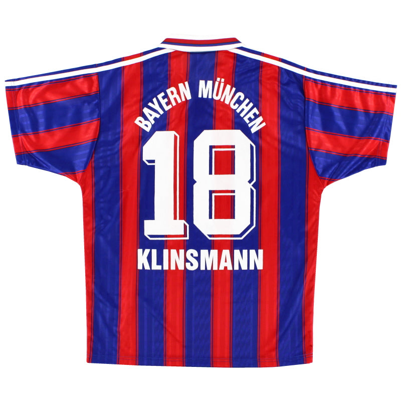 1995-97 Bayern Munich adidas Home Shirt Klinsmann #18 XL Football Shirt