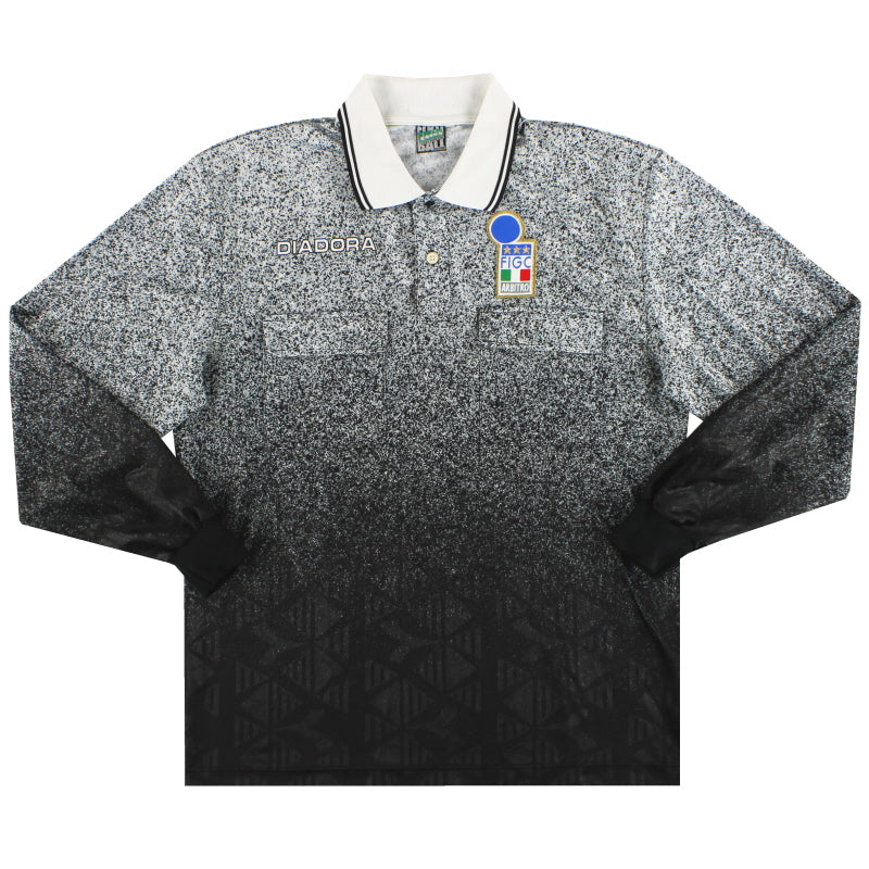1995-97 Italy Diadora FIGC Referee Shirt L/S XL Football Shirt