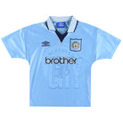 1995-97 Manchester City Umbro Home Shirt L.Boys Football Shirt