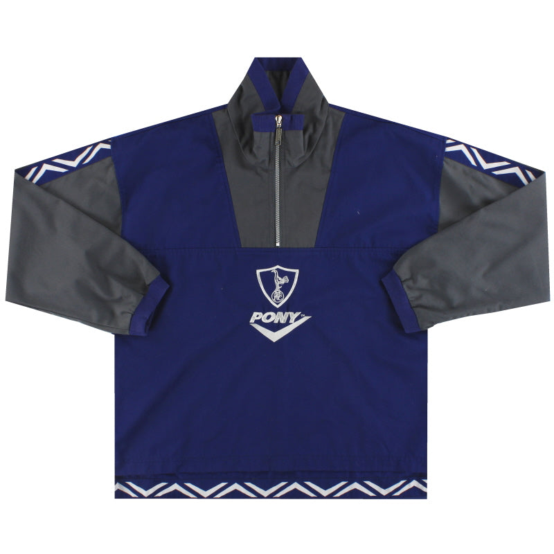 1995-97 Tottenham Pony 1/4 Zip Drill Top L | Vintage Football Shirts