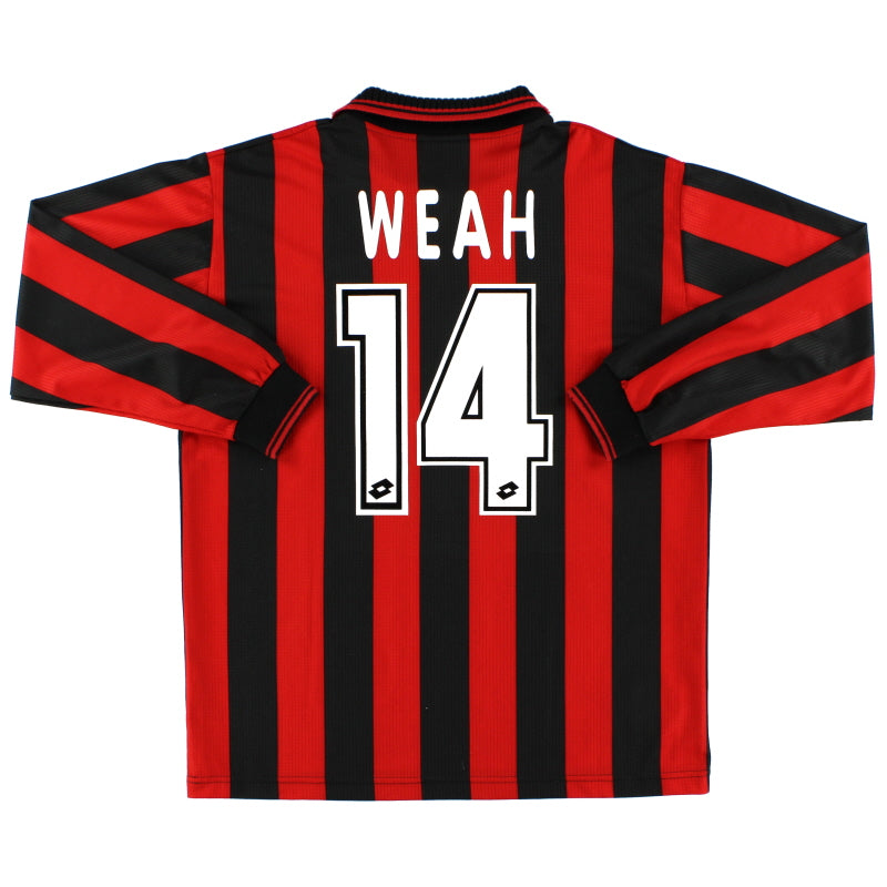 1996-97 AC Milan Home Shirt Weah #14 L/S XL Football Shirt