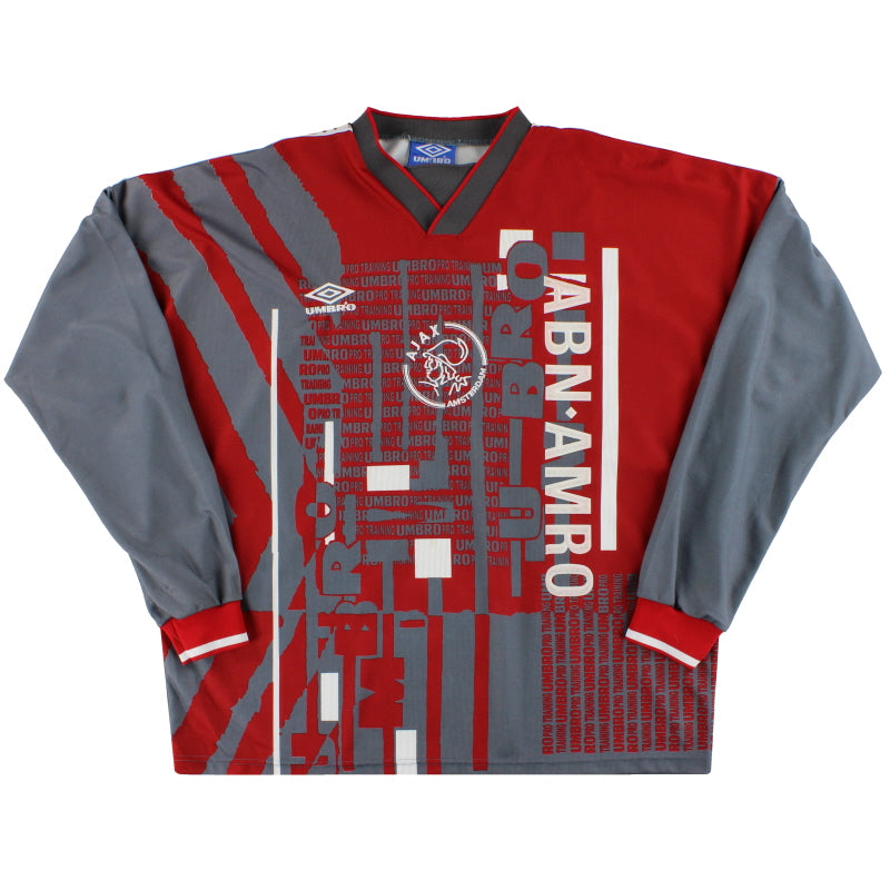1996-97 Ajax Umbro Player Issue Training Shirt L/S XL | Vintage