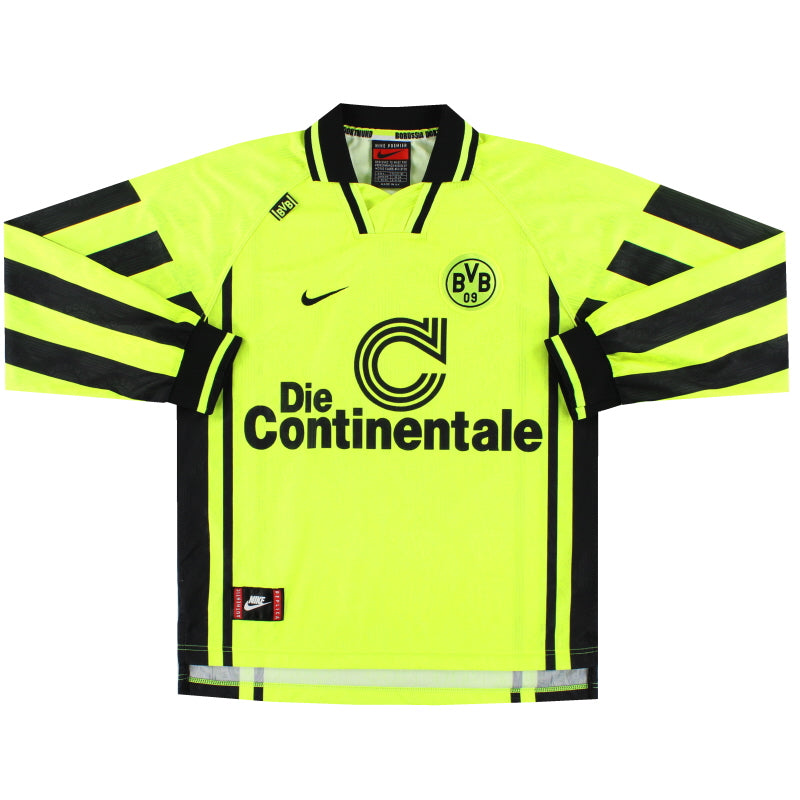 1996-97 Borussia Dortmund Home Shirt L/S *Mint* L Football Shirt