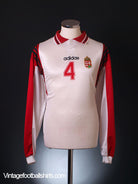 1996-97 Hungary Match Issue Away Shirt #4 L/S XL Football Shirt