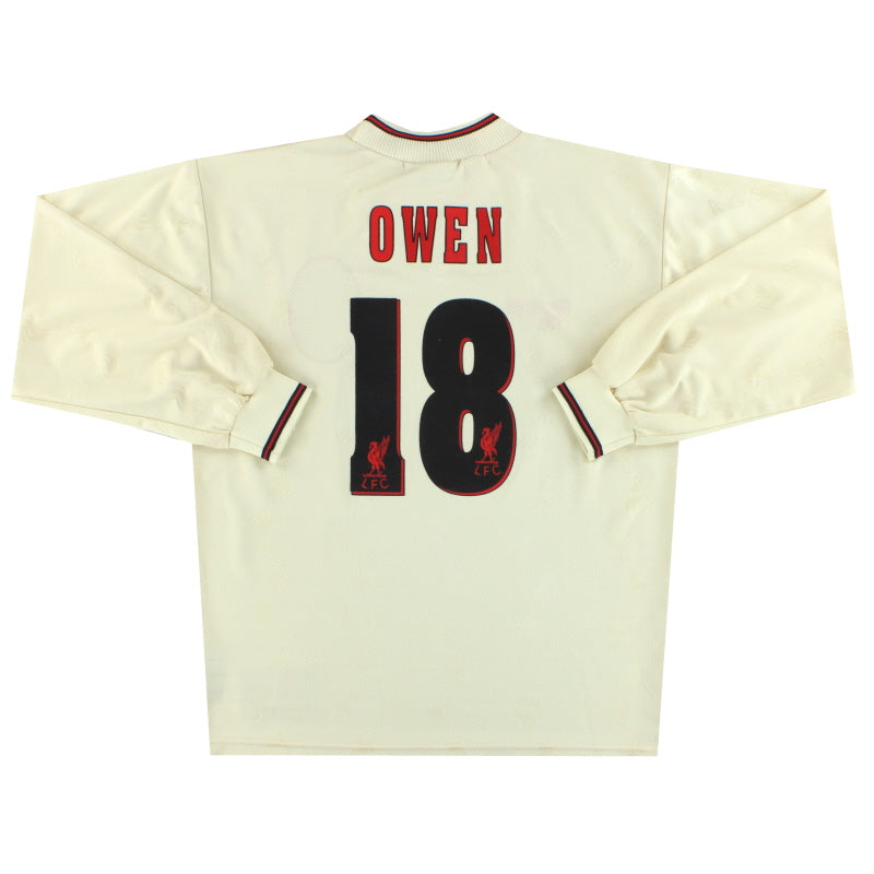 1996-97 Liverpool Reebok Away Shirt Owen #18 L/S M Football Shirt