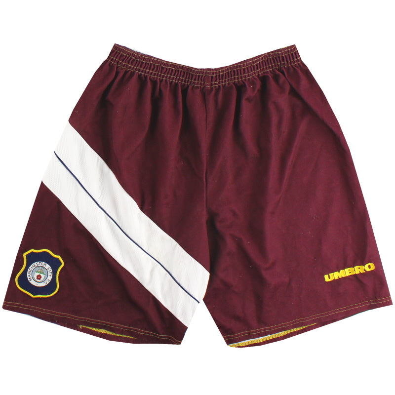 1996-97 Manchester City Umbro Away Shorts L Football Shorts