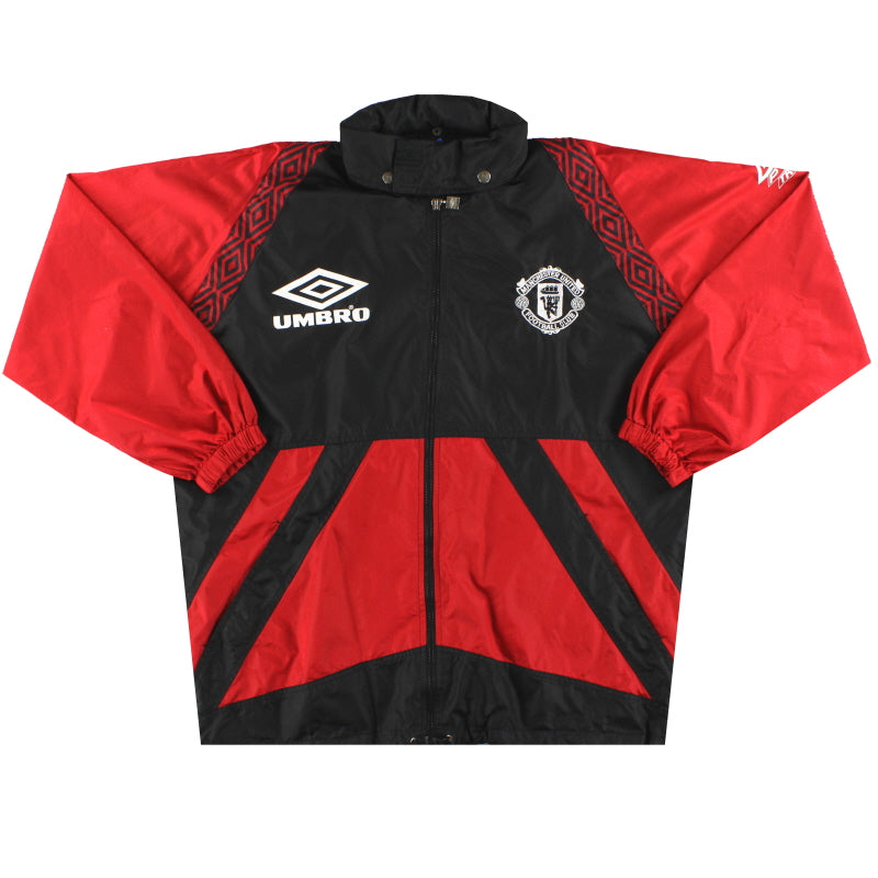 1996-97 Manchester United Umbro Hooded Rain Jacket S Jacket