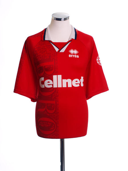 Maillot Vintage Middlesbrough 1996-1997 Domicile Errea, Taille L, Original