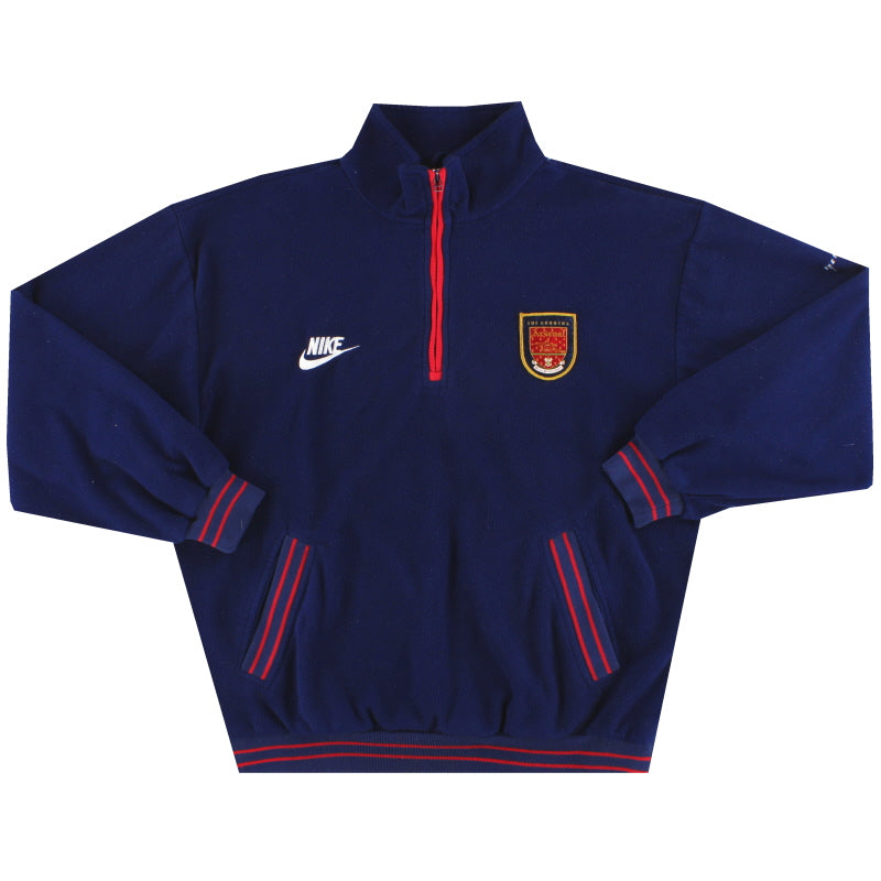 1996-98 Arsenal Nike 1/4 Zip Fleece Top M Football Shirt