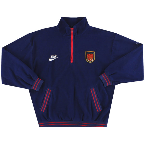 1996-98 Arsenal Nike 1/4 Zip Fleece Top M | Vintage Football Shirts