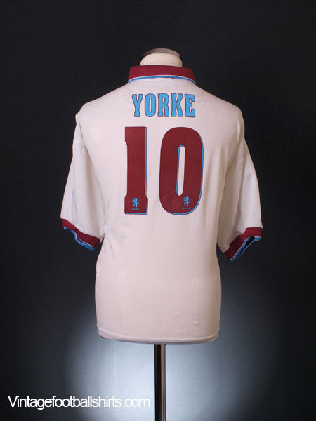 1996-98 Aston Villa Away Shirt Yorke #10 XL Football Shirt