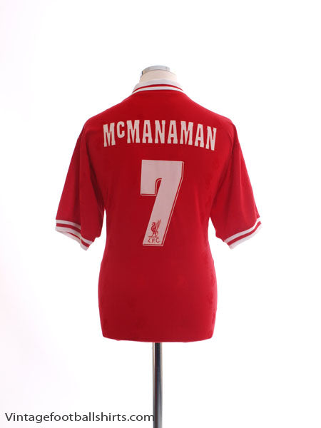 1996-98 Liverpool Home Shirt McManaman #7 *Mint* M Football Shirt