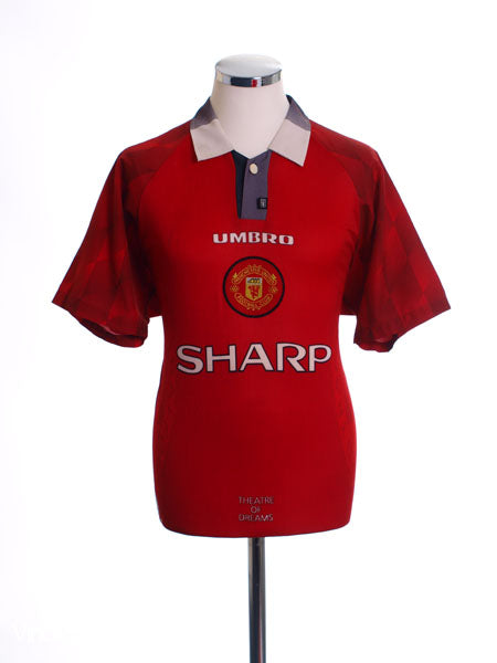 1996-98 Manchester United Home Shirt *Mint* L Football Shirt