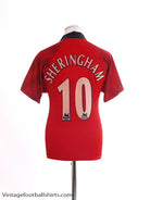 1996-98 Manchester United Home Shirt Sheringham #10 Y Football Shirt