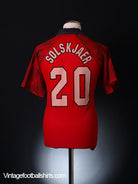 1996-98 Manchester United Home Shirt Solskjaer #20 M Football Shirt