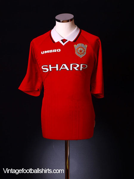 1997-00 Manchester United Champions League Shirt L Football Shirt