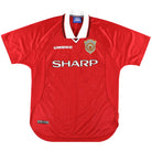 1997-00 Manchester United Umbro Champions League Home Shirt L Football Shirt