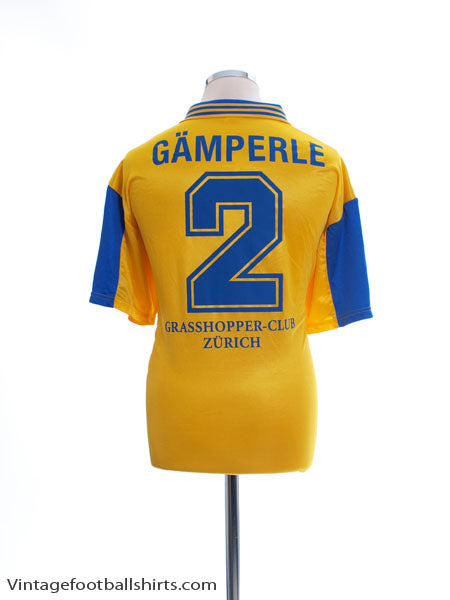 1997-98 Grasshoppers Match Issue Away Shirt Gamperle #2 XL Football Shirt