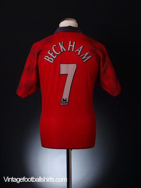 1997-98 Manchester United Home Shirt Beckham #7 M | Vintage
