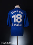 1997-98 Schalke Home Shirt Eijkelkamp #18 L Football Shirt