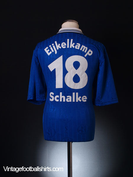 1997-98 Schalke Home Shirt Eijkelkamp #18 L Football Shirt