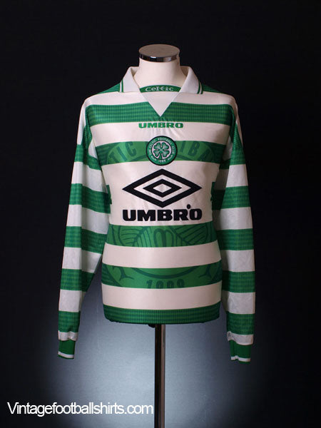 1997-99 Celtic Home Shirt L/S M Football Shirt