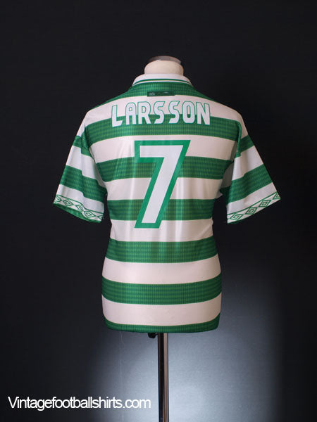 1997-99 Celtic Home Shirt Larsson #7 M Football Shirt