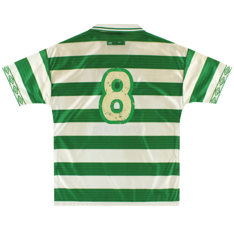 1997-99 Celtic Umbro 'Champions' Home Shirt #8 M | Vintage