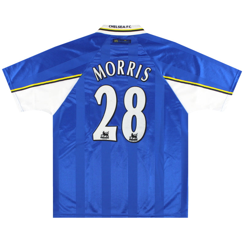 1997-99 Chelsea Umbro Home Shirt Morris #28 *Mint* L Football Shirt