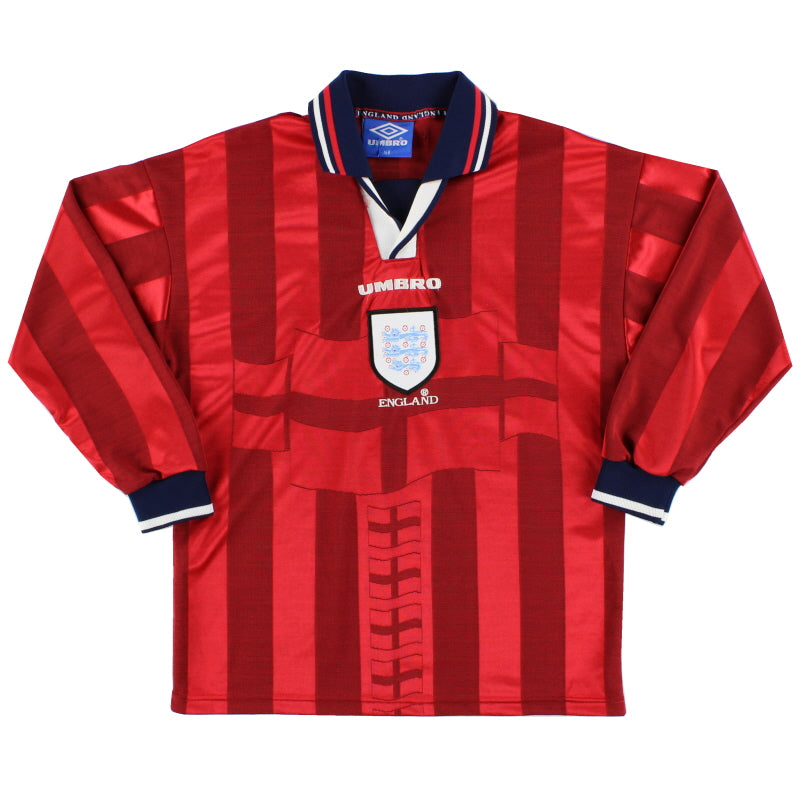 1997-99 England Away Shirt L/S Y Football Shirt