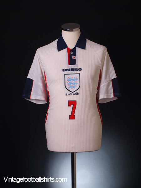 1997-99 England Home Shirt #7 L Football Shirt