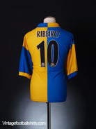 1997-99 Leeds Away Shirt Ribeiro #10 L Football Shirt