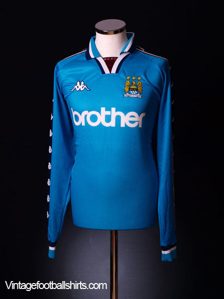1997-99 Manchester City Home Shirt L/S S Football Shirt