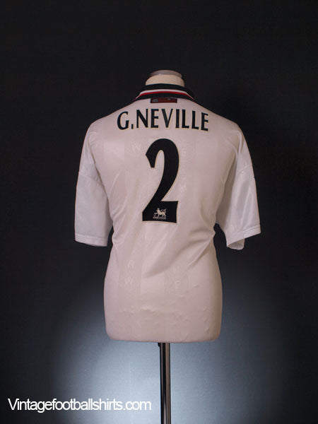 1997-99 Manchester United Away Shirt G.Neville #2 XL Football Shirt