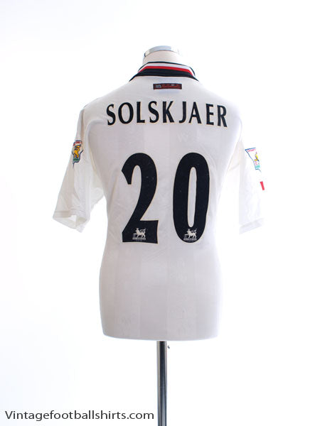 1997-99 Manchester United 'Champions' Away Shirt Solskjaer #20 L Football Shirt