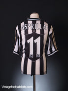 1997-99 Newcastle Home Shirt Asprilla #11 L Football Shirt