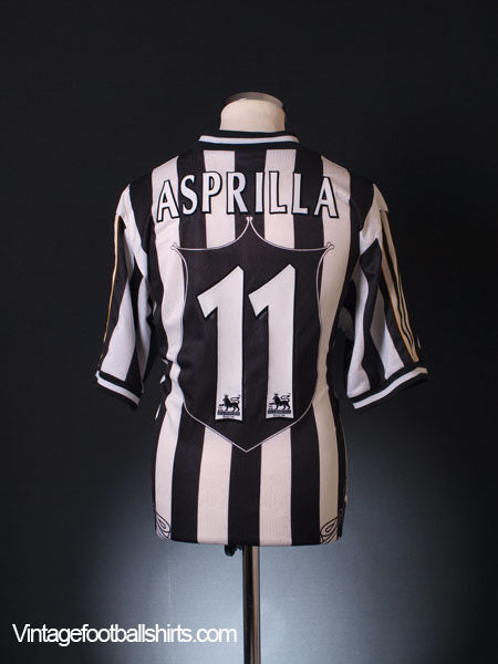 1997-99 Newcastle Home Shirt Asprilla #11 L Football Shirt