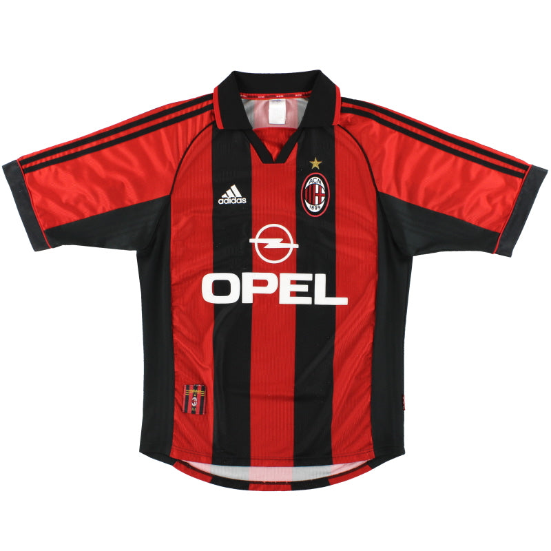 1998-00 AC Milan adidas Home Shirt S Football Shirt